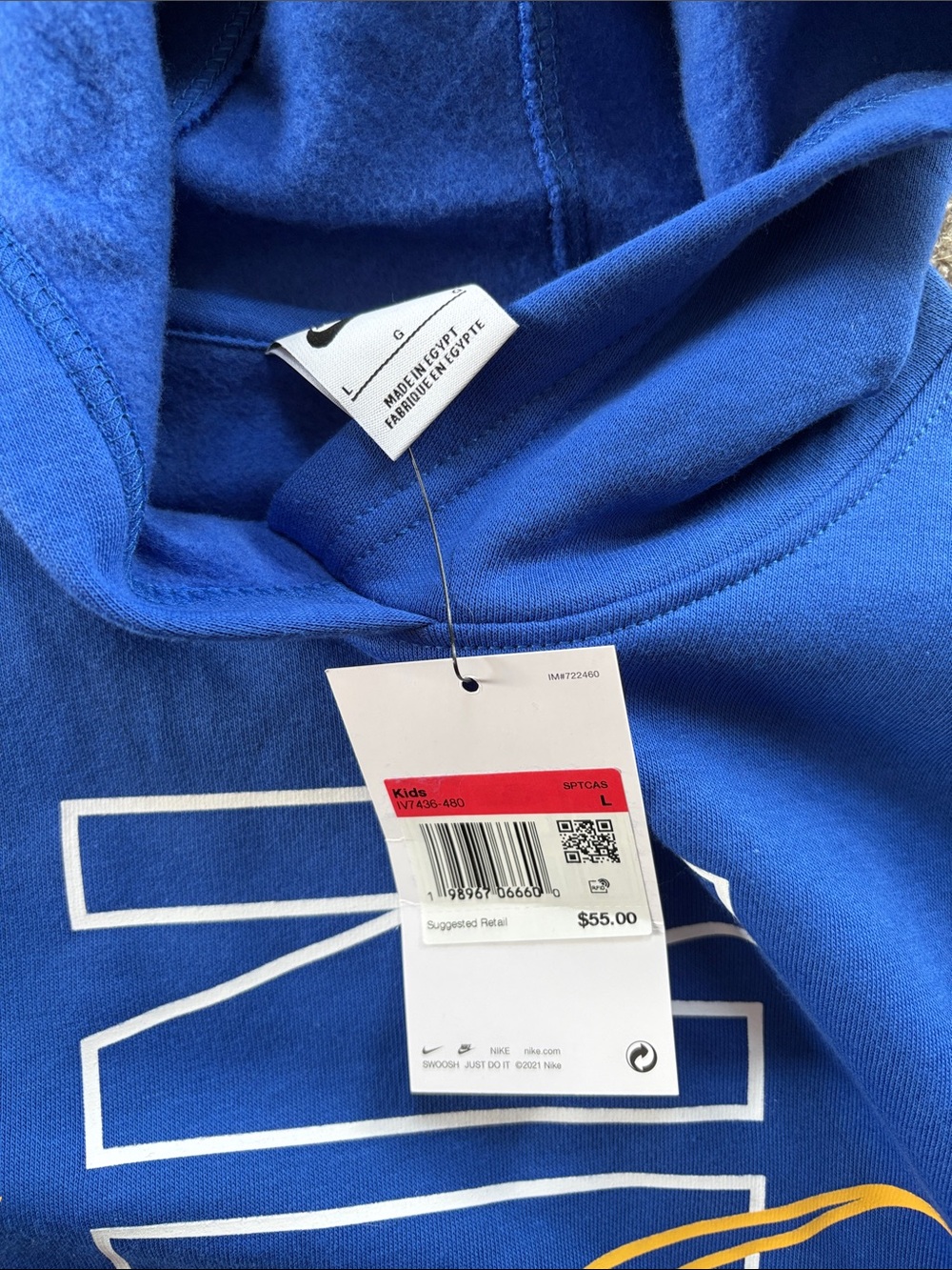 Nike Kids Boys Girls Logo Hoodie Sweatshirt size large NWT - Picture 2 of 2